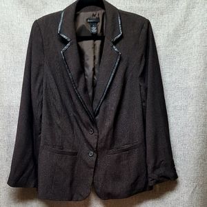 Lane Bryant Brown Plaid Blazer EUC Sz 18